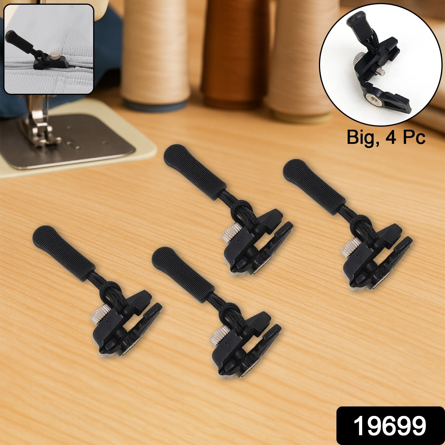 Portable Universal Detachable Zipper Slider (4 Pc / Big) Portable Universal Detachable Zipper Slider (4 Pc / Big)